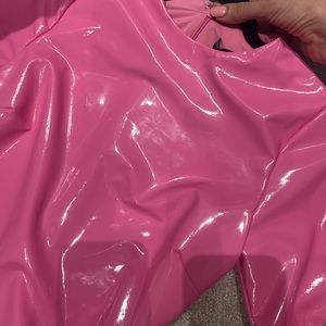 NWT William Wilde Latex Pink Bodysuit
